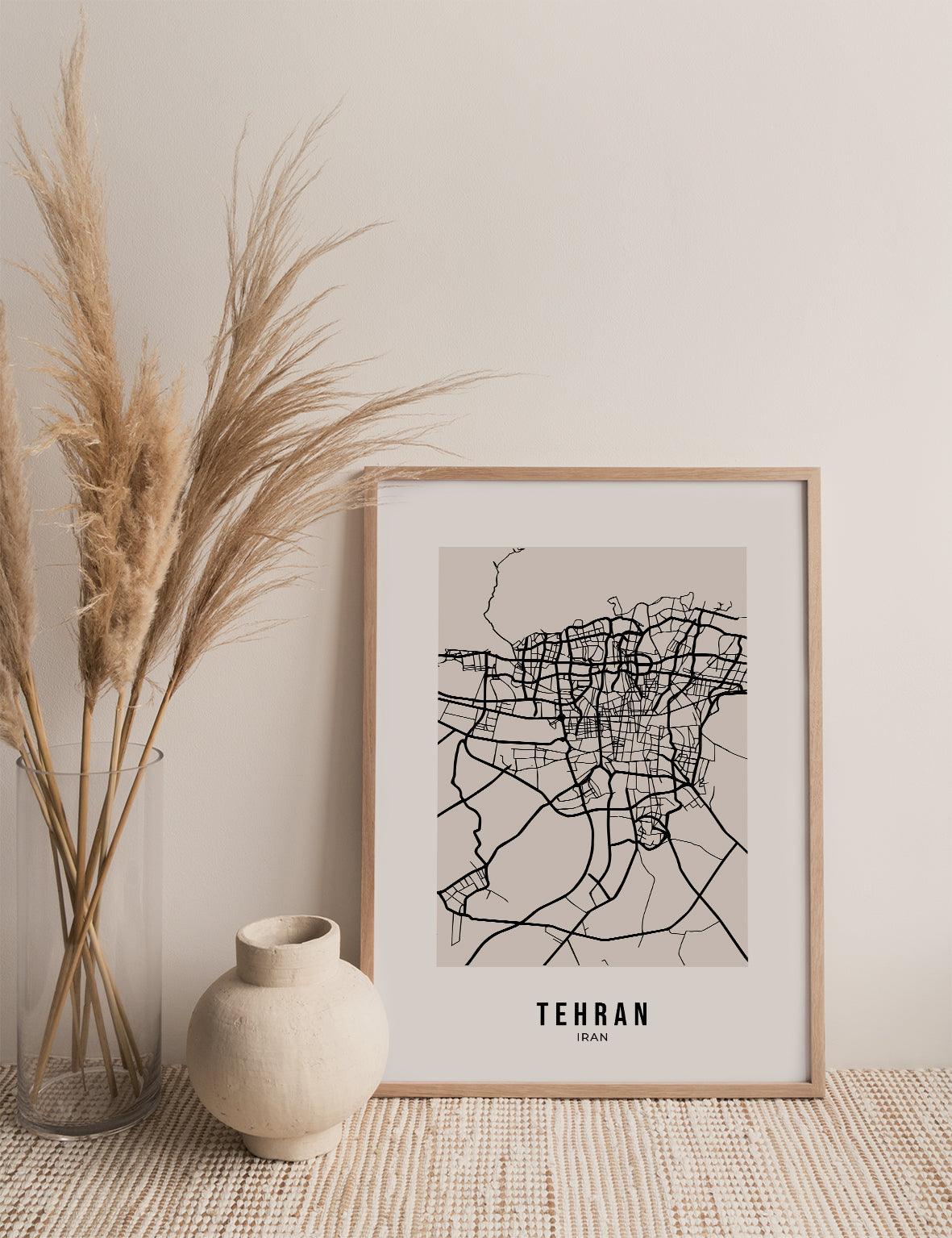 Beige Street Map, Tehran - Doenvang
