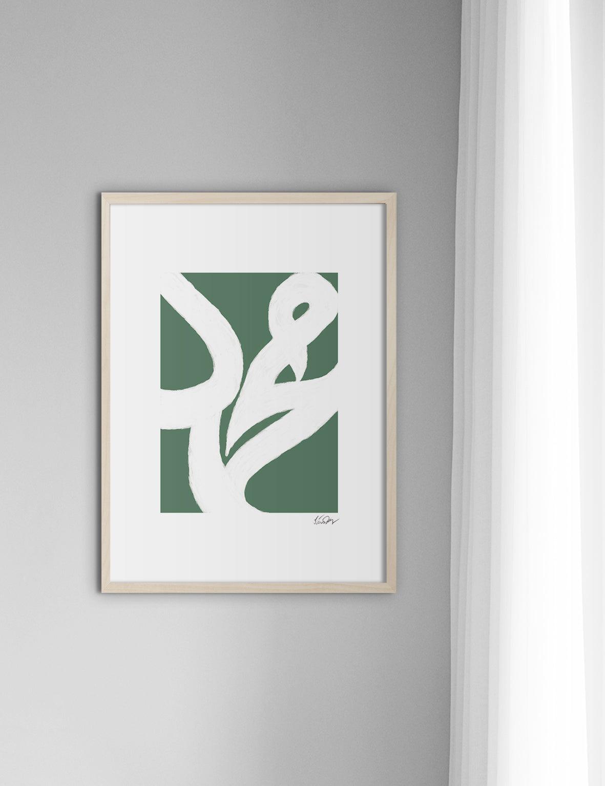 Muhammad (PBUH) White Crayon on Green - Doenvang