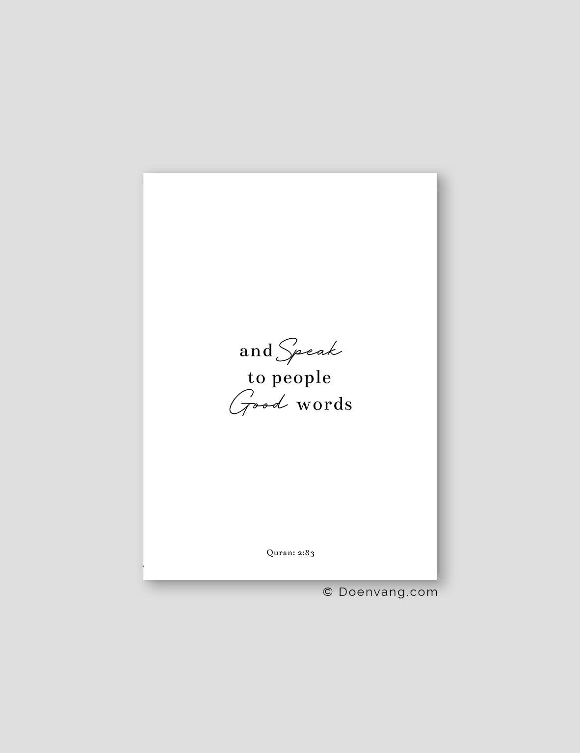 And Speak to People Good Words - Doenvang