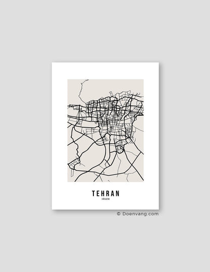 Beige Street Map, Tehran - Doenvang