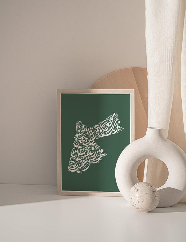 Calligraphy Jordan, Green / White - Doenvang