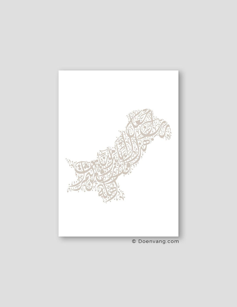 Calligraphy Pakistan, White / Stone - Doenvang