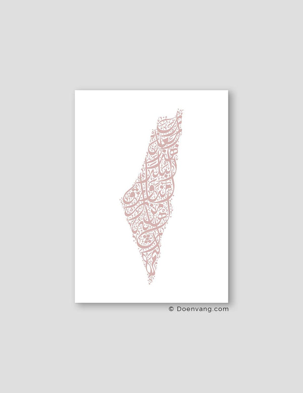 Calligraphy Palestine, White / Pink - Doenvang