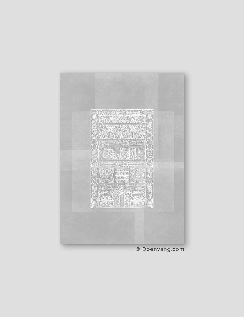 Kaaba Door Mecca, White on Grey Textured - Doenvang
